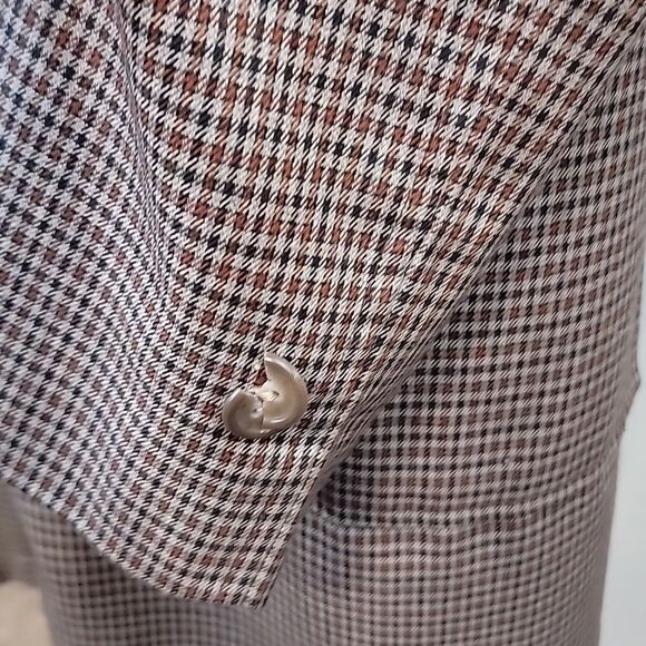 JCPENNEY Vintage Houndstooth Plaid Trench Lined Coat size 44 - Picture 8 of 12